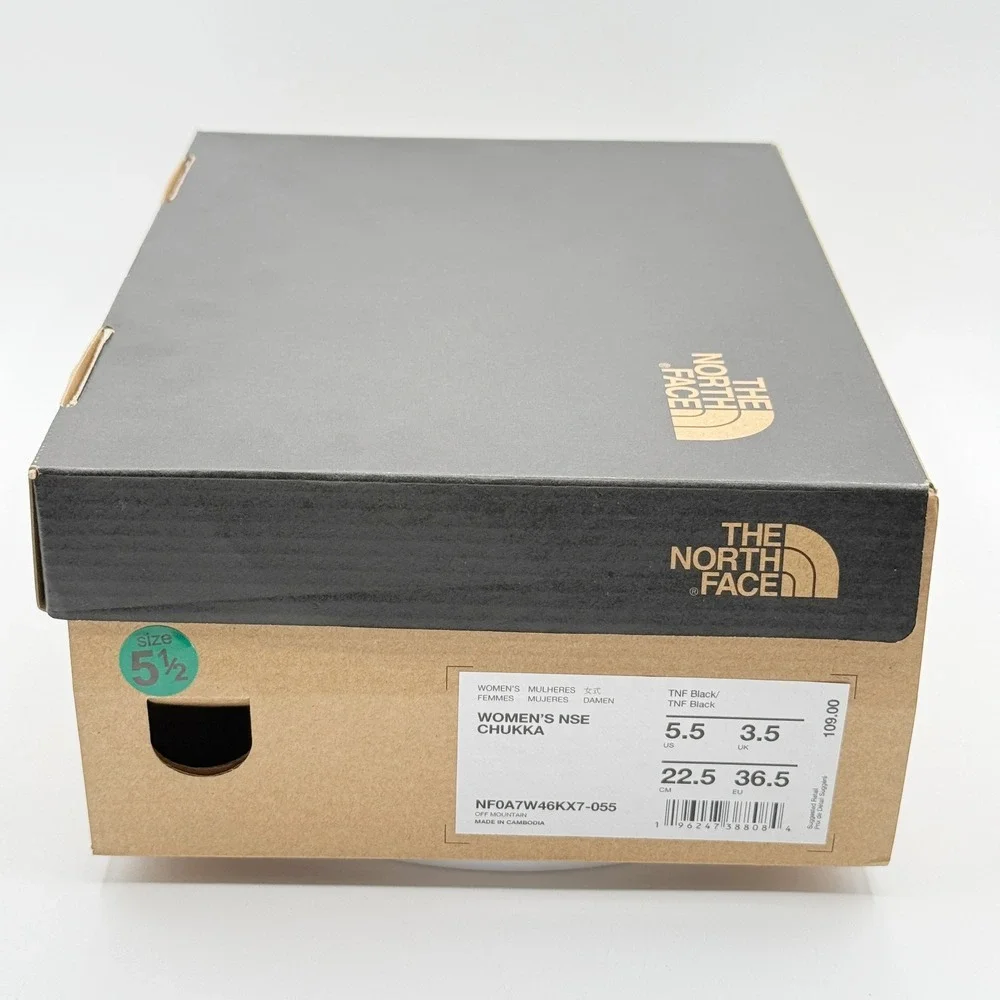 The North Face Womens NSE Chukka Boot Size 5.5 TNF Black Puffer NF0A7W46KX7, NEW
